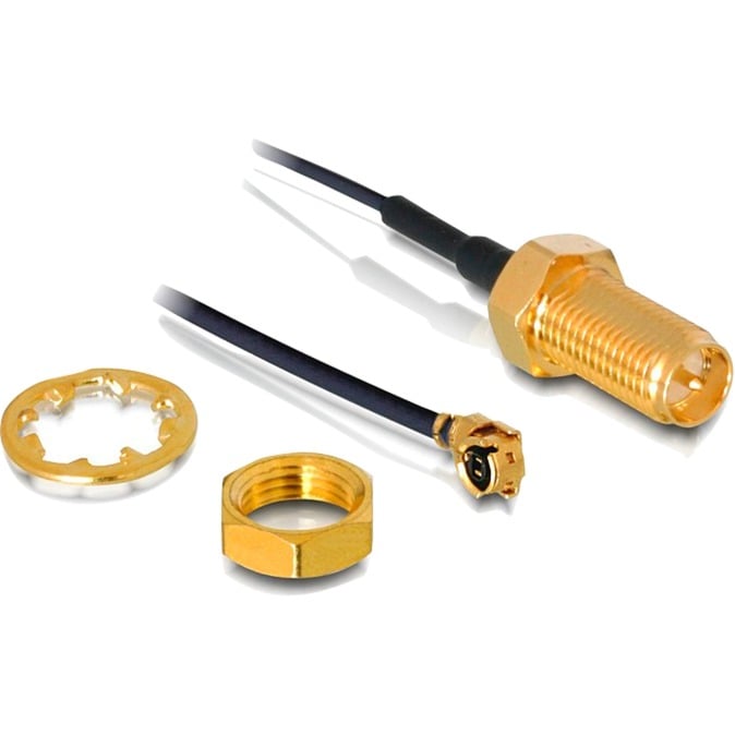 RP-SMA Buchse zum Einbau > MHF/U.FL Stecker, Adapter RP-SMA Buchse zum Einbau > MHF/U.FL Stecker, Adapter von Delock