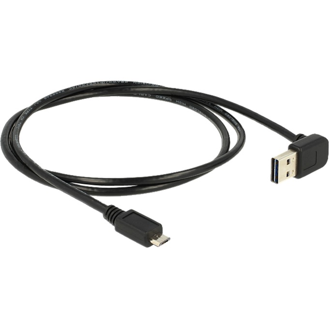 USB 2.0 Kabel, USB-A Stecker 90° > Micro-USB Stecker von Delock