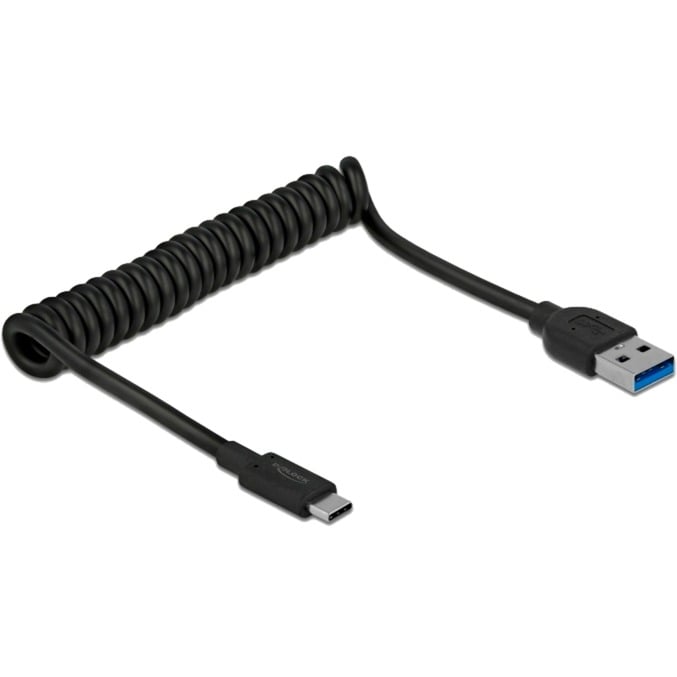 USB 3.2 Gen 2 Spiralkabel, USB-A Stecker > USB-C Stecker von Delock