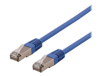 DELTACO - Patchkabel - RJ-45 (han) bis RJ-45 (han) - 30 cm - U/FTP - CAT 6a - halogenfri, formet - blå von Deltaco