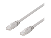 DELTACO TP-615AU - Patchkabel - RJ-45 (han) bis RJ-45 (han) - 15 m - UTP - CAT 6a - halogenfri, formet, knastfri - grå von Deltaco