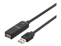 Deltaco USB Extension Cable, 10m, 10 m, USB A, USB A, Männlich/Weiblich, 480 Mbit/s, Schwarz von Deltaco