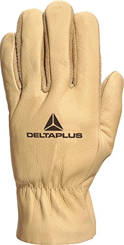 Deltaplus FIB4909 Handschuh Aus Wasser Abweisendem Rindsnarbenleder, Handfläche Aus Umgekehrtem Narbenleder, Beige, Größe 09 von Deltaplus