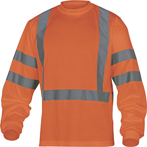 Deltaplus RUDDEORGT Hv-Langarm-Tee-Shirt 75% Polyester 25% Baumwolle 200 G/M², Neonorange, Größe L von Deltaplus