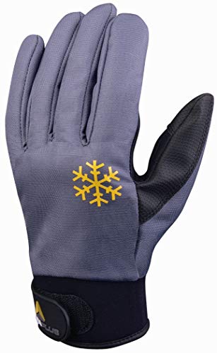 Deltaplus VV903GR11 Strickhandschuh Aus Polyester Mit Pu-Beschichtung Handrücken Und Pu/Polyester Handfläche, Grau-Schwarz, Größe 11 von Deltaplus