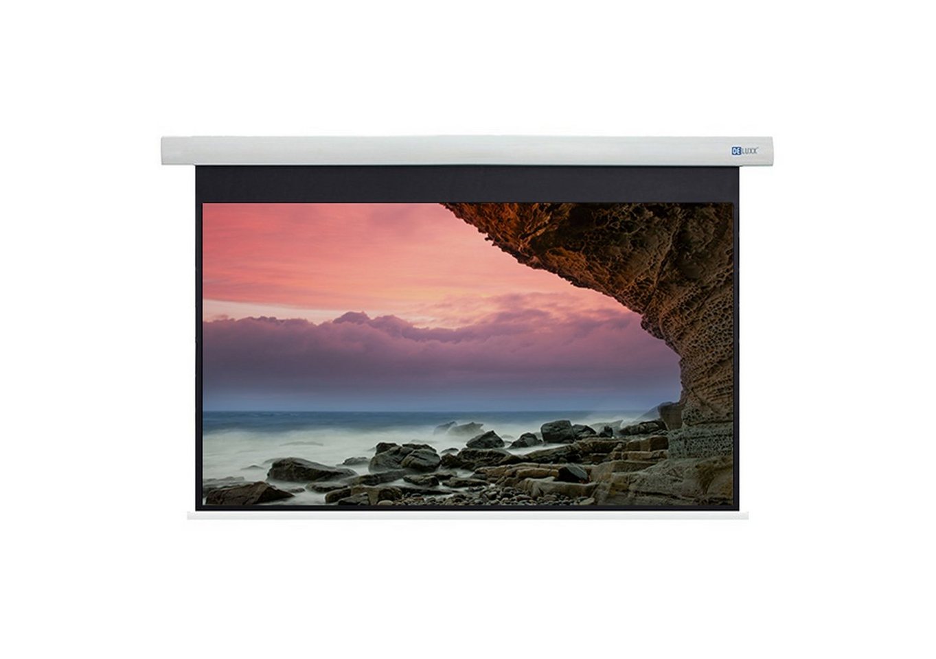 Deluxx Cinema – 4K Fibre MWHT Motorleinwand (243 x 136cm, 16:9, Gain 1) von Deluxx