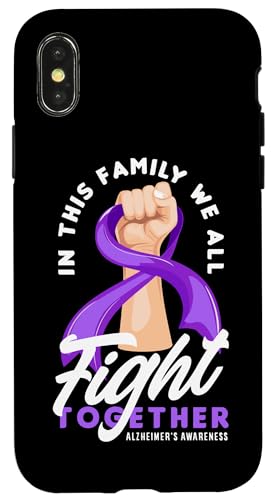 Hülle für iPhone X/XS In dieser Familie kämpfen wir alle zusammen gegen Alzheimer-Bewusstsein von Dementia ALZ Alzheimer's Awareness Apparel & Gifts