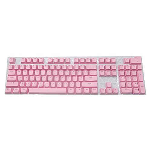 Demiawaking 104 Tasten für mechanische Tastatur, Universal-Kappen-Set für mechanische Tastatur, ergonomische Tastatur, Ersatztasten für mechanische Tastatur (Rosa) von Demiawaking