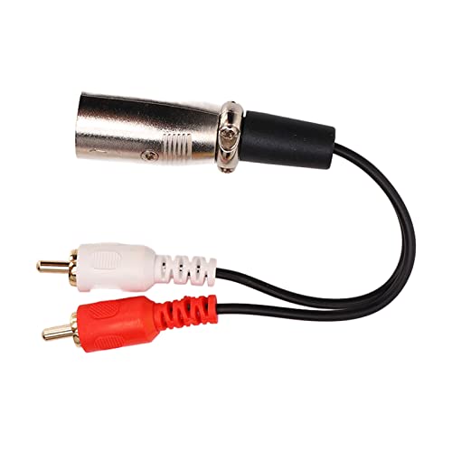 Denash Dual-RCA-auf-XLR-Kabel, XLR-auf-Dual-RCA-Adapter, Verzerrungsreduzierung, Signalmaximierung, Lange Lebensdauer, Verbesserung der Klangqualität für Mikrofone von Denash