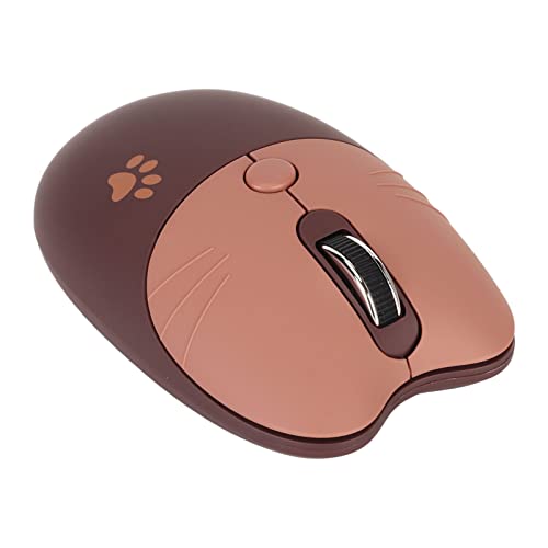 Denash Kabellose Maus, Geräuschlos, 1600 DPI, Tragbare Niedliche Maus mit USB-Empfänger, 2,4 G Kabellose Mäuse, Schlanke Computermaus für Laptop-Desktop (Brown) von Denash