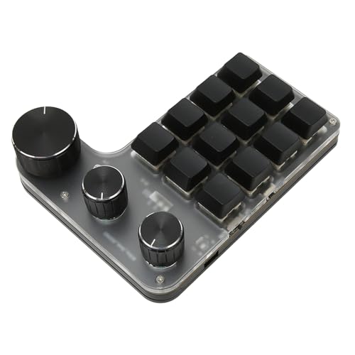 Denash Mechanische Tastatur, Multifunktionale Mechanische Tastatur mit 12 Tasten und 3 Knöpfen, Staubdichtes Acryl für das Büro (Drahtloses BT (eingebauter Akku im Lieferumfang) von Denash