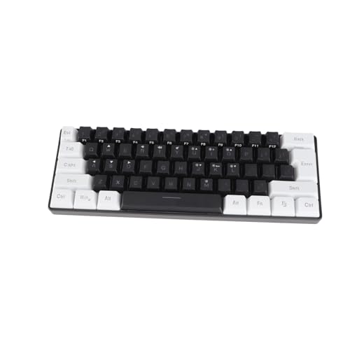 Denash RGB-Tastatur, Typ-C-Schnittstelle, Plug-and-Play, Kabelgebundene Tastatur, DC 5 V, Mechanisches Gefühl, 61 Tasten für für Büro (Black) von Denash