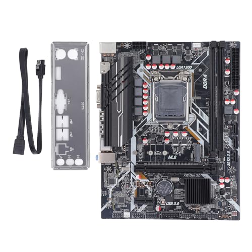 H410 Motherboard, Dual DDR4 64 GB Speicher, NVME M.2 Port PCIE 16X Gen, 3.0 Steckplatz für LGA1200 CPU Gaming Motherboard mit Kühlkörper von Denash