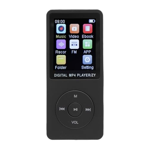 MP3-Player mit Bluetooth, Verlustfreier HiFi-Sound, Tragbarer MP3-Musik-Player mit Kopfhörern, Musik-Player Unterstützt die Erweiterung auf Bis zu 64 GB (Black) von Denash