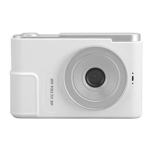 Tragbare Kompaktkamera, 64 GB, Erweiterbar, 16-facher Digitalzoom, Verhindert Verwacklungen, Digitalkamera, 48 MP, 4K, 2,4-Zoll-Bildschirm für Reisen (White) von Denash