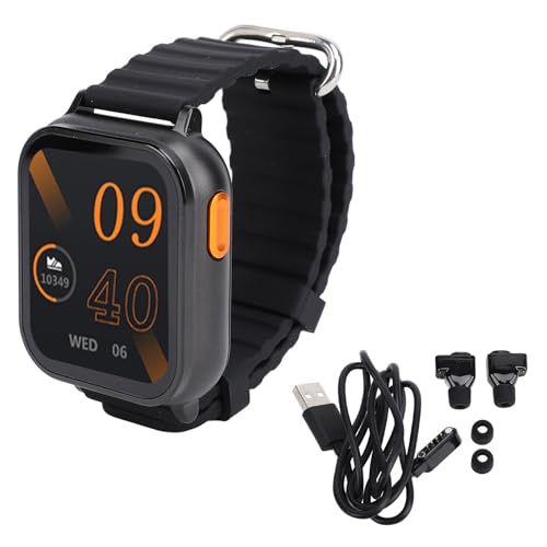 Uhr, Smartwatch mit Ohrhörern, NFC 2 in 1 Fitness-Smartwatch, Multi-Sportmodi, HD-Touchscreen, Geeignet für (Black) von Denash