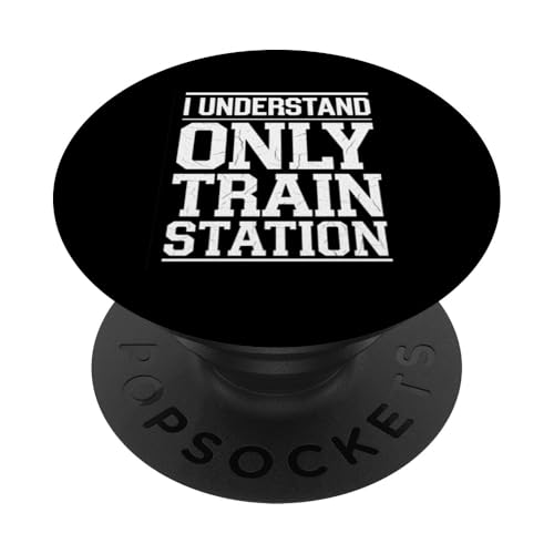 I Understand Only Train Station - Denglisch Spruch PopSockets Klebender PopGrip von Denglisch für Beginners