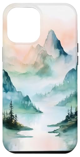 Hülle für iPhone 14 Plus Neblige Berglandschaft von Dennex Designs