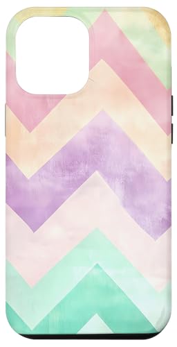 Hülle für iPhone 14 Plus Pastellfarbenes Chevron-Zick-Zack-Muster von Dennex Designs