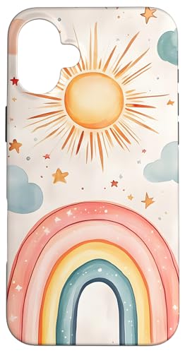 Hülle für iPhone 16 Plus Skurriles Regenbogen-Stern-Muster von Dennex Designs