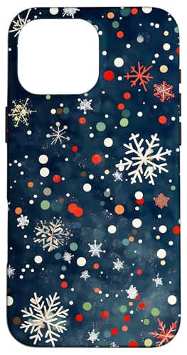 Hülle für iPhone 16 Pro Max Winter Schneeflocken Muster Weihnachten von Dennex Designs