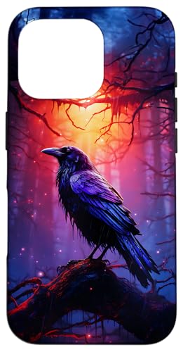 Hülle für iPhone 16 Pro Mystischer Rabe im verzauberten Wald von Dennex Designs