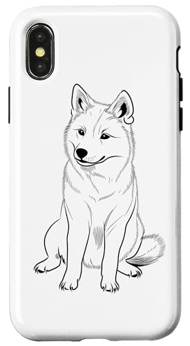 Hülle für iPhone X/XS Shiba Inu Sketch Dog von Dennex Designs