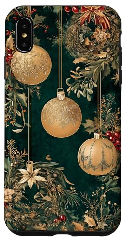 Hülle für iPhone XS Max Vintage Weihnachtsschmuck Muster Weihnachten von Dennex Designs