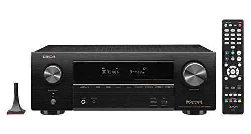 Denon AVR-X1600H 7.2-Kanal AV-Receiver, HiFi Verstärker, Alexa Kompatibel, 6 HDMI Eingänge, Bluetooth & WLAN, Musikstreaming, Dolby Atmos, AirPlay 2, HEOS Multiroom von Denon