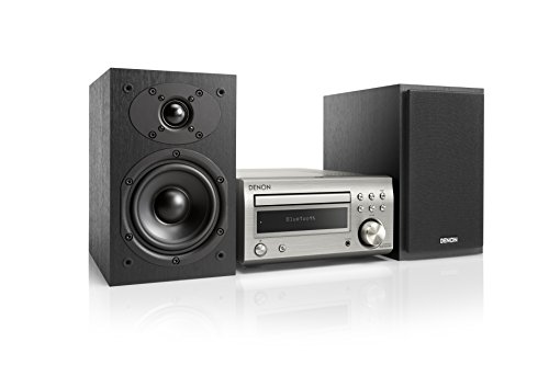 Denon D-M41DAB Mini-HiFi-System mit CD, Bluetooth und UKW/DAB+-Tuner mit 2X 30W Ausgangsleistung - Silber/schwarz von Denon