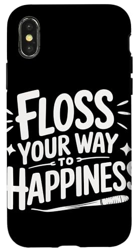 Hülle für iPhone X/XS Zahnarzt Floss Your Way To Happiness von Dentist Dental Assistent Dentistry Hygienist