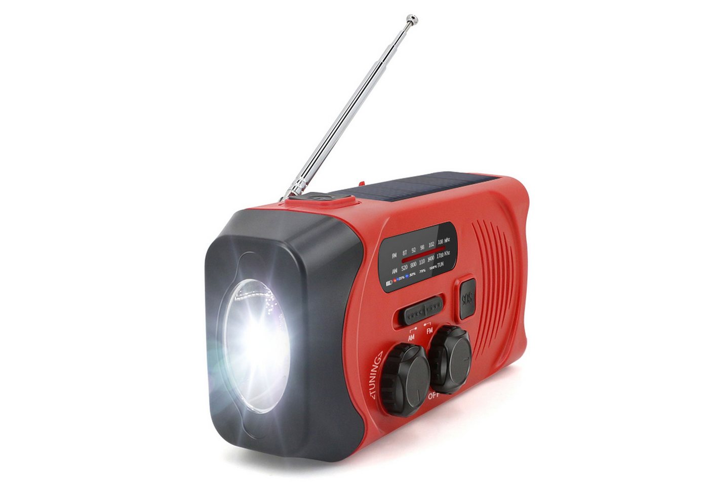 Denver SCR-2000 Radio (Akku-Radio, Solarladefunktion, Handkurbel, Lampe, USB, Powerbank) von Denver