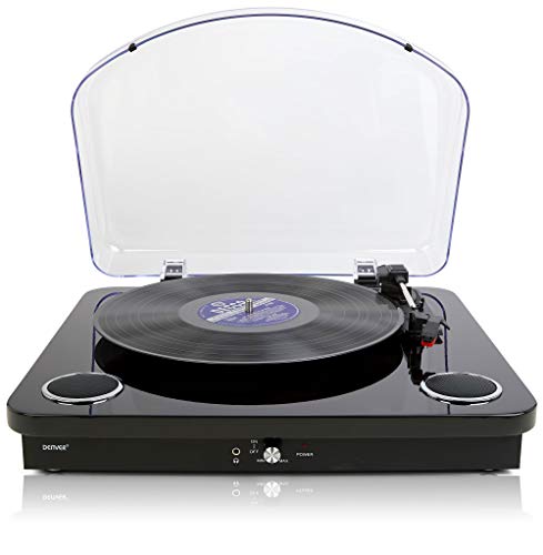 Denver VPL-200 Plattenspieler für Schallplattenspieler – eingebaute Stereo-Lautsprecher – USB-Aufnahme konvertiert Vinyl in MP3-Player – glänzend schwarz Denver VPL-200 Plattenspieler für Schallplattenspieler – eingebaute Stereo-Lautsprecher – USB-Aufnahme konvertiert Vinyl in MP3-Player – glänzend schwarz von Denver