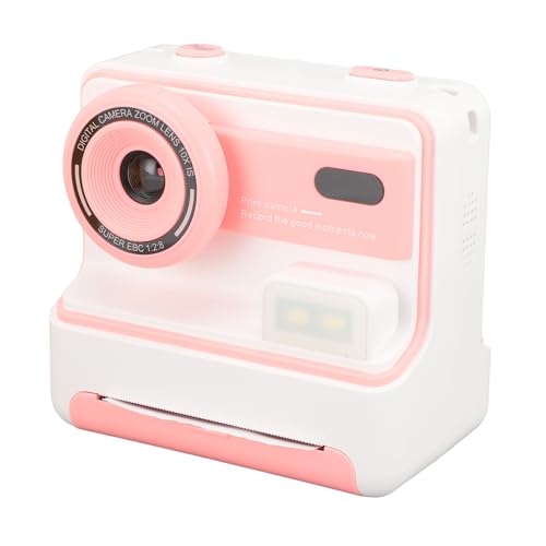 Depisuta Kinderkamera für Sofortdruck, 1080P HD 48 MP Dual-Objektiv-Selfie-Digitalkamera für Kinder mit 3-Rollen-Fotopapier, 16-facher Digitalzoom-Sofortdruckkamera, 2, (PINK) von Depisuta