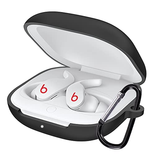 Derhom Schutzhülle aus Silikon, kompatibel mit den neuen Beats Fit Pro Kopfhörern [unterstützt kabelloses Laden] (schwarz) von Derhom