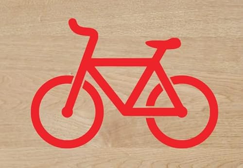 Desconocido Vinyl-Aufkleber, Silhouette, Fahrrad, 12 x 8 cm, Aufkleber, selbstklebend, Rot von Desconocido