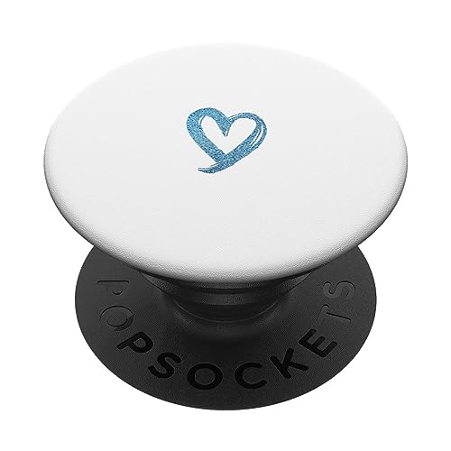 Blau Herz Minimalistisch Weiß PopSockets mit austauschbarem PopGrip von Designs for Girls