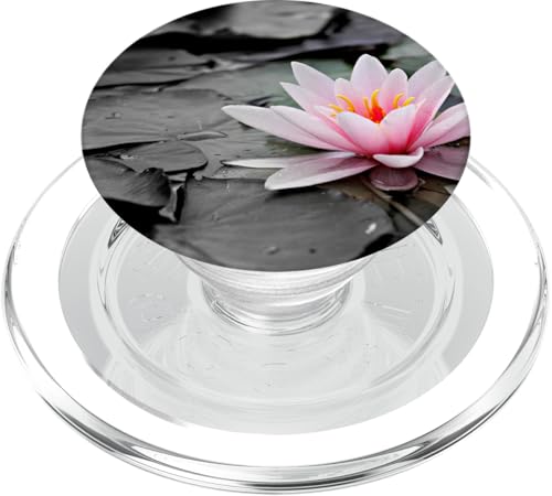 Pink Seerose Blume PopSockets PopGrip: Ausziehbarer Sockel und Griff für Handys/Tablets mit Tauschbarem Top PopSockets PopGrip für MagSafe von Designs for Girls