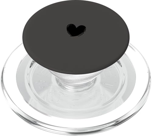 Schwarz Grau Minimalistisch Herz PopSockets PopGrip für MagSafe von Designs for Girls