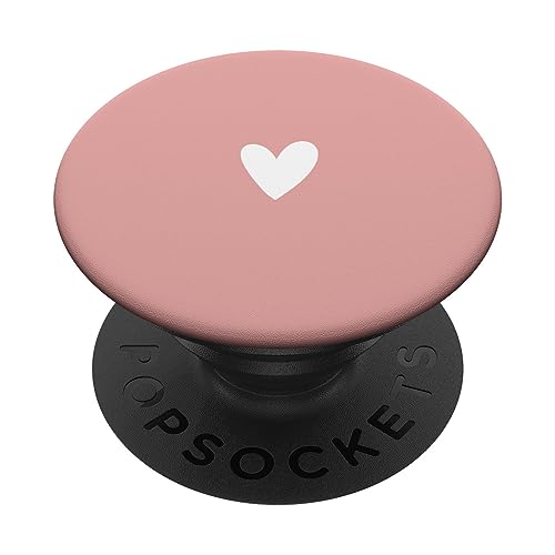 Weiß Rosa Minimalistisch Herz PopSockets mit austauschbarem PopGrip von Designs for Girls