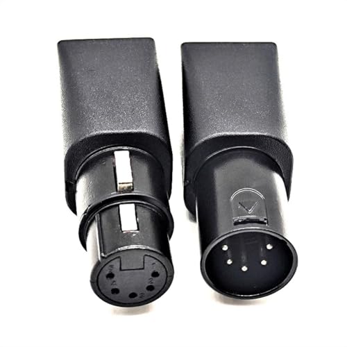 Desikixudy 1 Paar Stecker auf RJ45 Adapter RJ45 Ethernet A 5 Pin XLR Buchse und für Audio Video, langlebig von Desikixudy