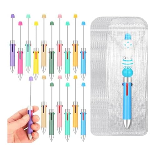 Desikixudy 4-in-1-Perlenstift aus Kunststoff, bunt, kreativ, für Kinder, Geschenk für Schüler, Schul- und Bürobedarf, langlebig, einfach zu bedienen von Desikixudy