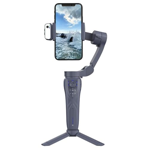 Desikixudy F12 Stabilisator für Smartphone mit Kardangelenk, tragbar, 3 für Handy, Selfie-Stick für Videoaufnahme, Vlog, Anti-Vibration des Telefons, 500446270 von Desikixudy