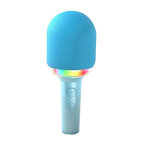 Desikixudy Integriertes kabelloses Mikrofon mit LED-Licht L8 Bluetooth Family K Song Treasure Intelligenter Lautsprecher zur Rauschunterdrückung Blau von Desikixudy