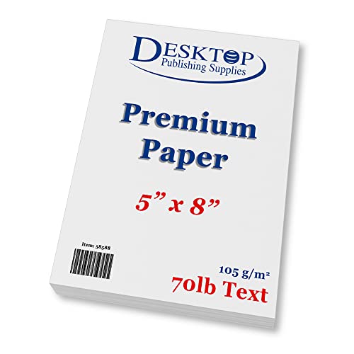 Hellweißes Blanko-Papier, festes Druckerpapier, 12,7 x 20,3 cm, Premium-Haptik, 31,8 kg, 500 Stück von Desktop Publishing Supplies