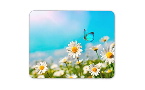 #16971 Mauspad mit Schmetterling und Gänseblümchen von Destination Vinyl Ltd