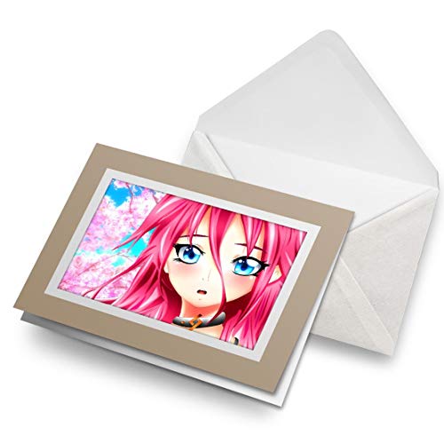 Awesome Grußkarten Beige (Einsatz) – Anime Manga Gesicht Japanische Blanko-Grußkarte Geburtstag Kinder Party Jungen Mädchen #2811 von Destination Vinyl Ltd