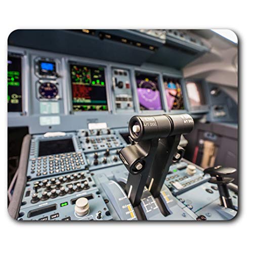 Bequemes Mauspad – Flugzeug Cockpit Guages Flugzeug Pilot 23,5 x 19,6 cm (9,3 x 7,7 Zoll) für Computer & Laptop, Büro, rutschfeste Unterseite – RM16332 von Destination Vinyl Ltd