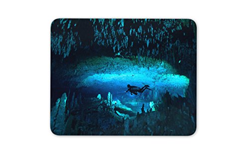 Unterwasser-Höhlentaucher Mauspad Mat Tauchen Tauchen kühles Geschenk-Computer PC-Geschenk # 8100 von Destination Vinyl Ltd