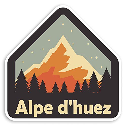 Vinyl-Aufkleber #31597, Motiv: Alpe d'Huez Frankreich, 10 cm, 2 Stück 10cm Wide von Destination Vinyl Ltd